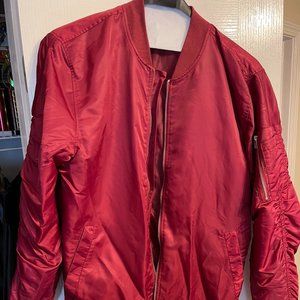 Large Red Bomber Jacket  - SOLD AS IS